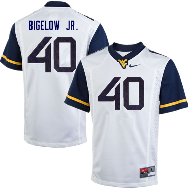 Men #40 Kenny Bigelow Jr. West Virginia Mountaineers College Football Jerseys Sale-White - Click Image to Close